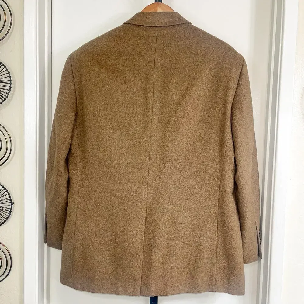 Stafford Mens 100% Camel Hair Blazer Jacket Sport Coat - Brown, Size 44R
